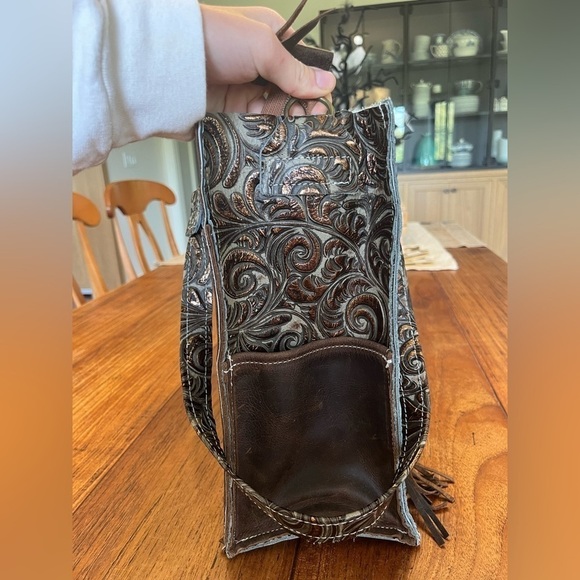 Elegant Brown Patterned Women's Bag - Picture 14 of 14